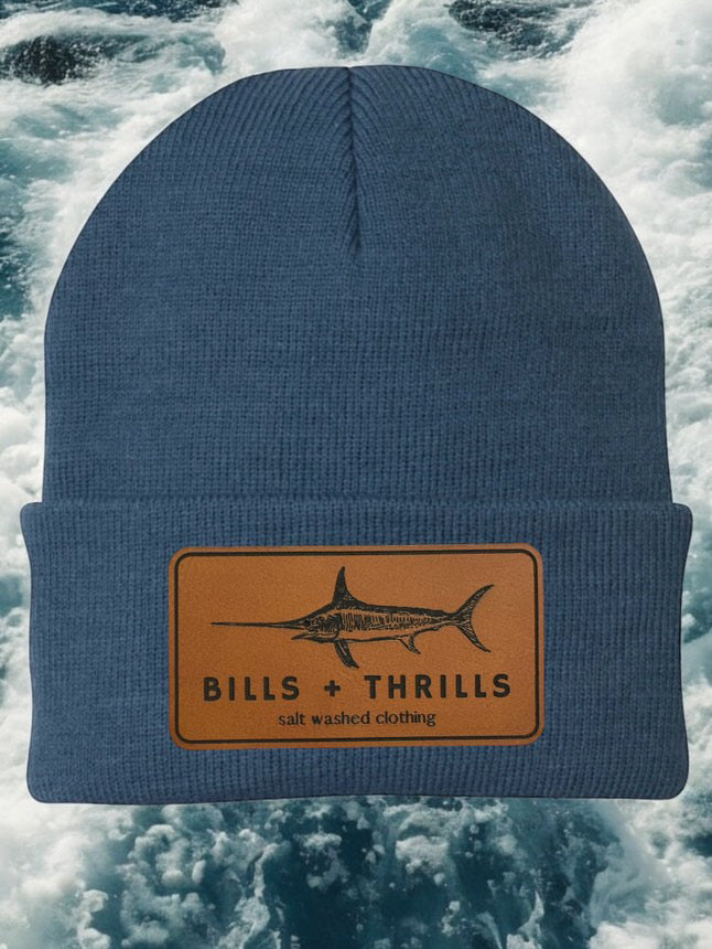 Leather Swordfish Beanie