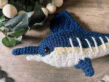 Load image into Gallery viewer, Handmade Crochet Blue Marlin🤍
