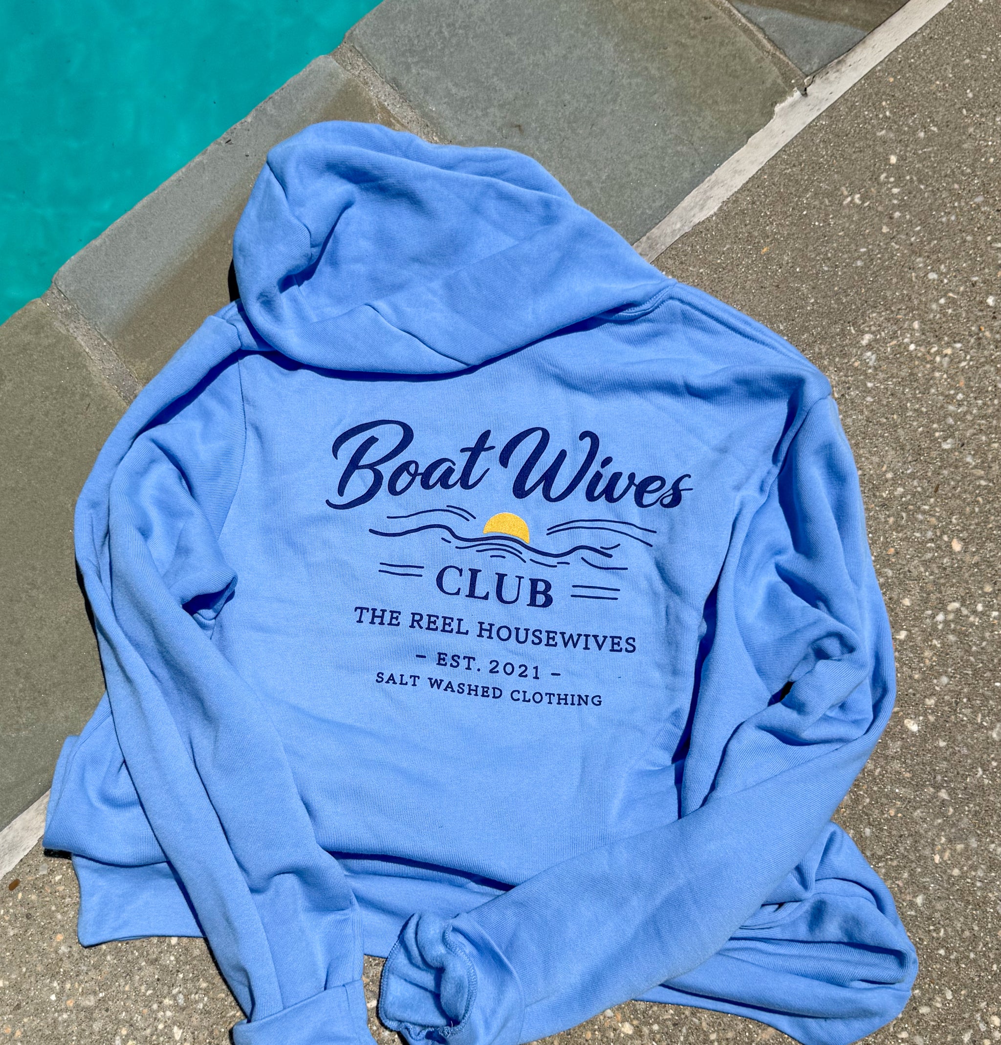 Boat Wives Club Hoodie- Carolina Blue🛥️ – Salt Washed Clothing